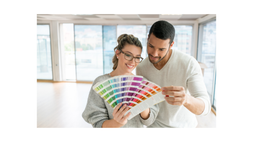 Integrity Painting customer choosing paint colors