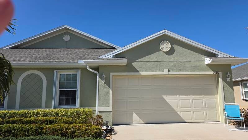 Before - Front view - Before and after exterior house painting Port Charlotte Florida