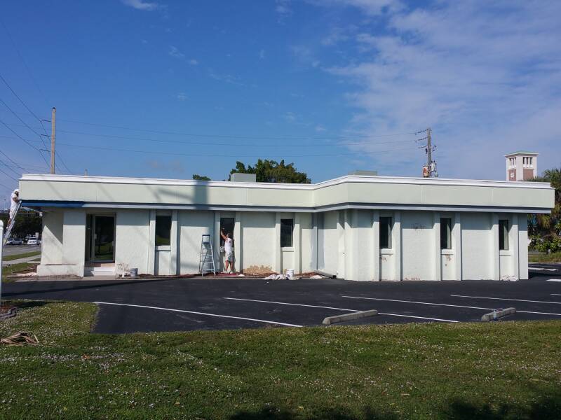 Before Commercial Florida stucco exterior repaint Punta Gorda FL Integrity Painting