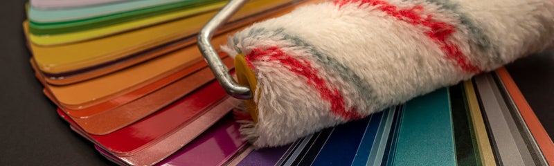 Color Paint Fan and Painting Roller