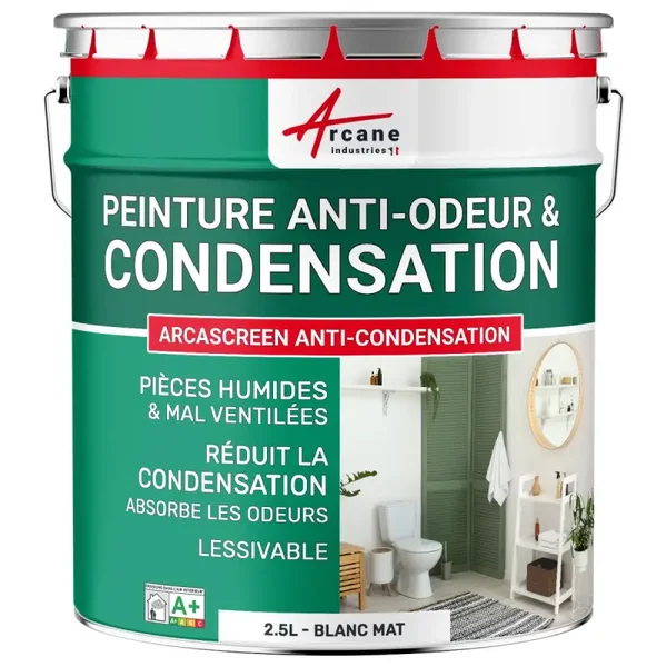 Peinture anti-condensation, anti-odeurs pour pièce humide : ARCASCREEN ANTI-CONDENSATION