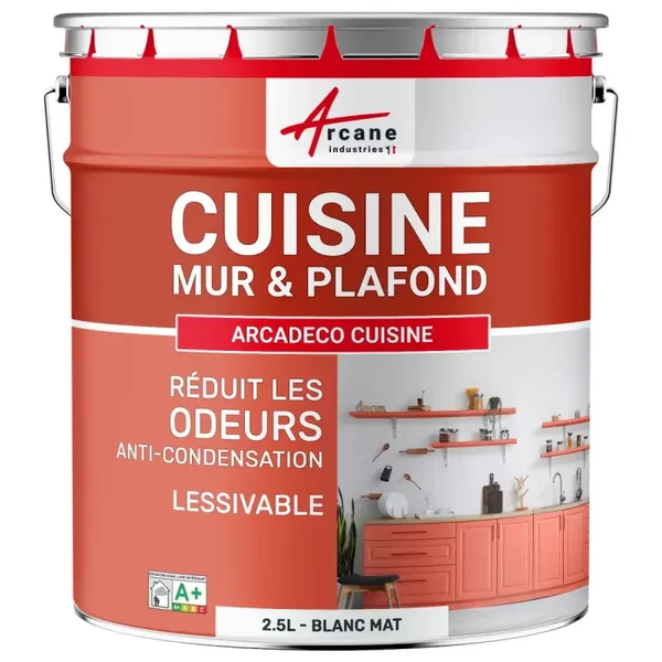 Peinture cuisine lessivable, mur et plafond : ARCADÉCO CUISINE