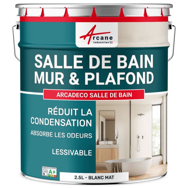Peinture salle de bains mur et plafond : ARCADÉCO SALLE DE BAIN