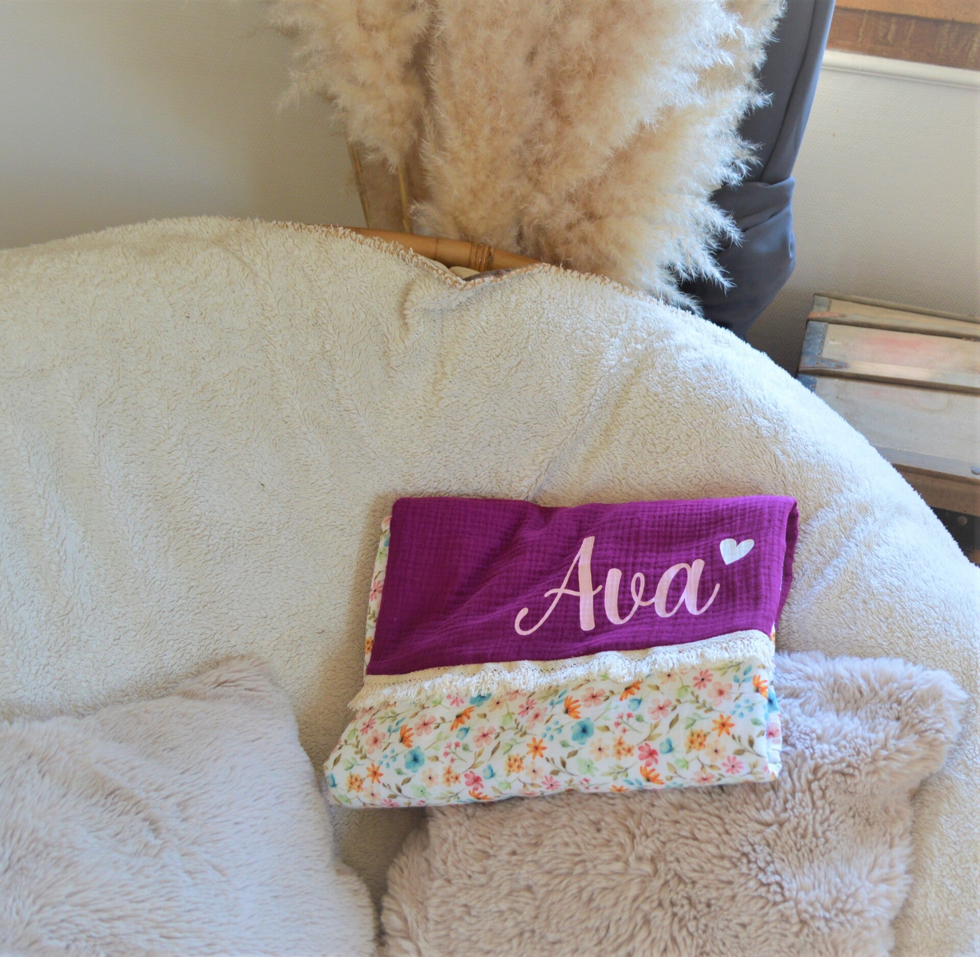 Le Plaid Fleurs & Violet de Gaz