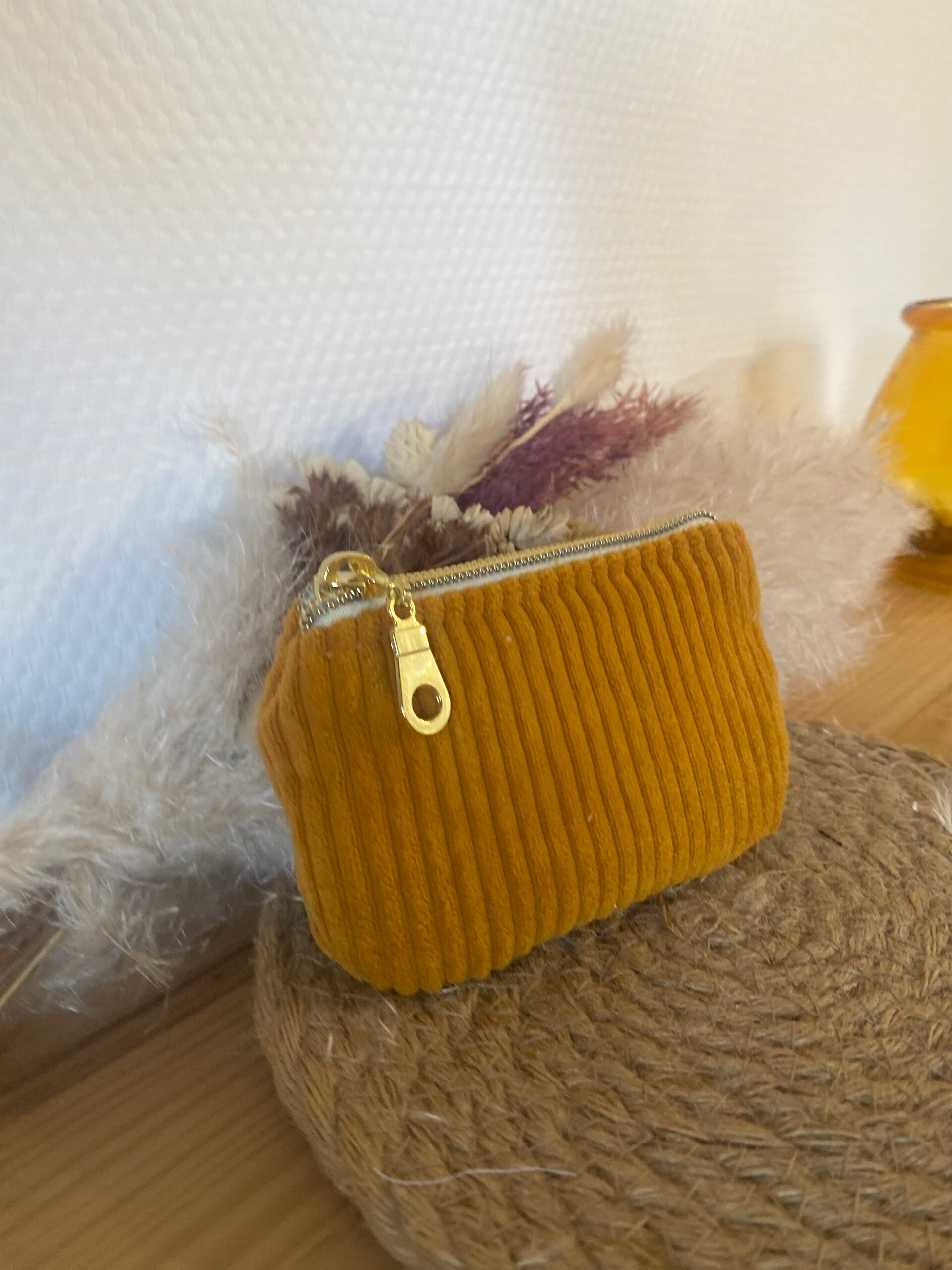 Porte-Monnaie Jaune Velours