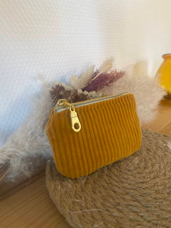 Porte-Monnaie Jaune Velours