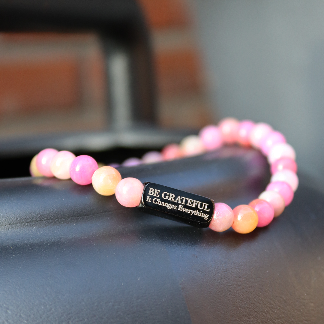 Jade Natuursteen Armband Roze | 6mm