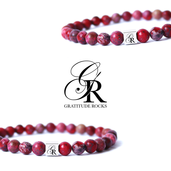 Natuursteen Armband Gratitude Rocks | Fuchsia