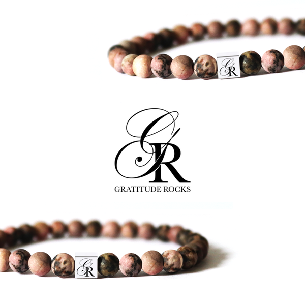 Rhodoniet Natuursteen Heren Armband | Roze