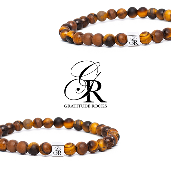 Tijgeroog Natuursteen Heren Armband | Mat Bruin