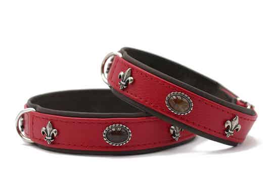 Lederhalsband Premium rot