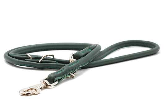 Lederleine rundgenäht grün