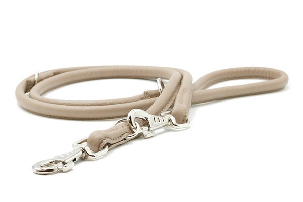 Lederleine rundgenäht beige