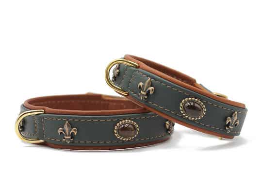 Lederhalsband Premium grün