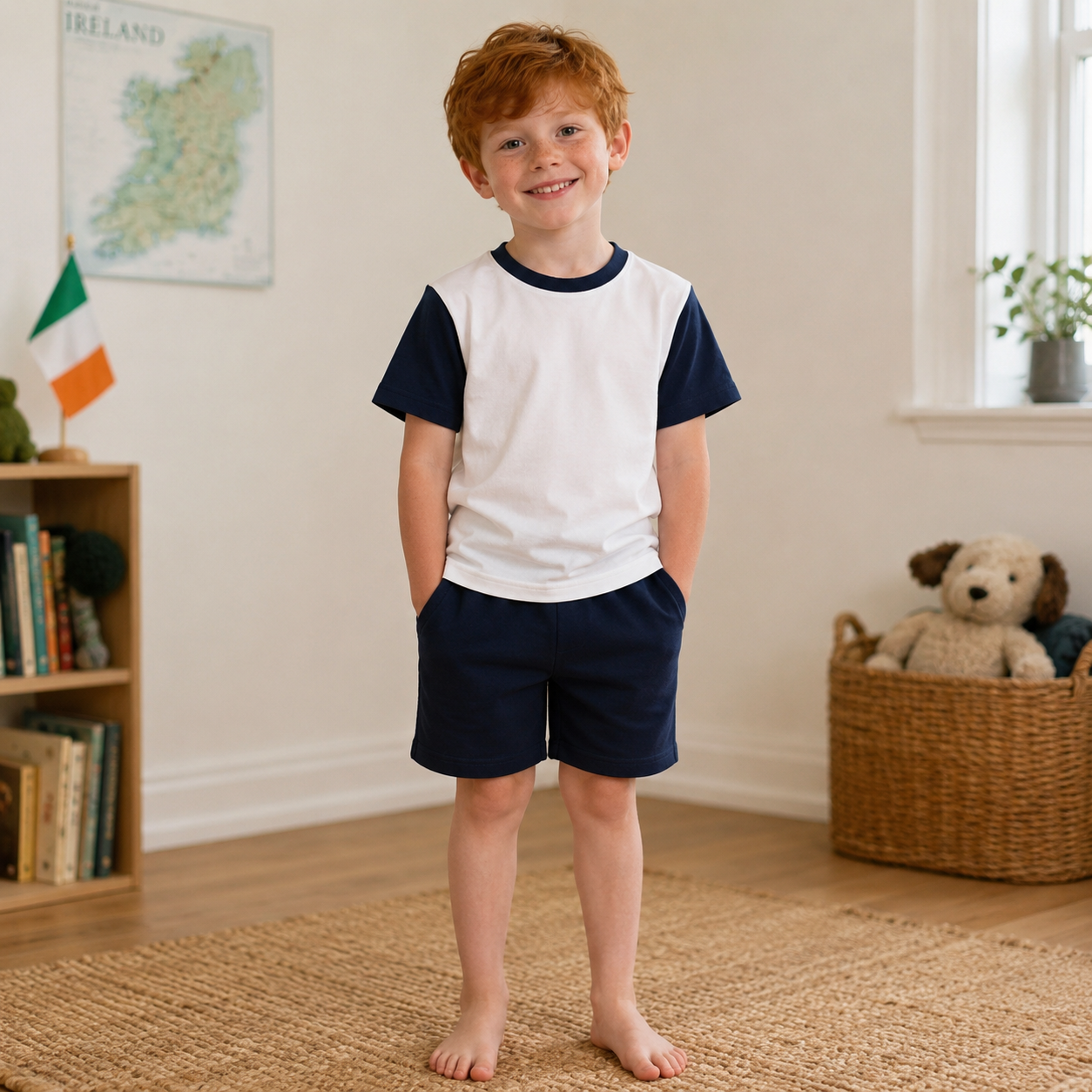 -Kids Navy Sublimation SHORTS set