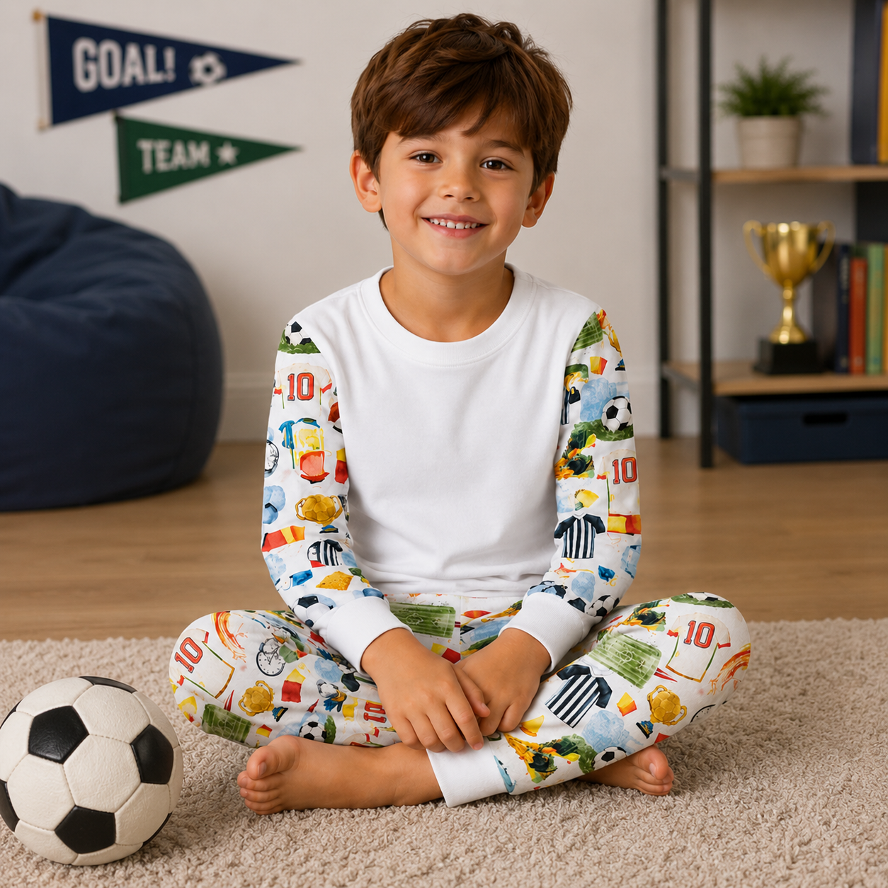 -Kids Football Pyjamas- Blue