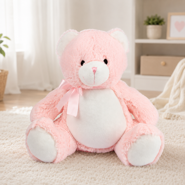 -Pink Bear-Zippie - Large (40cm)