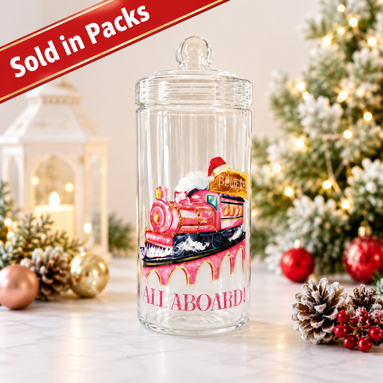 -Pink Christmas Express Sweet Tub -5 Pack