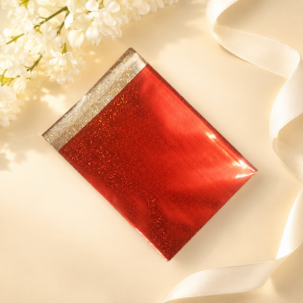 -Red holographic self seal bag