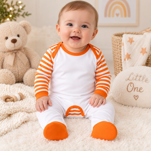 -Sublimation Romper -Orange Stripes