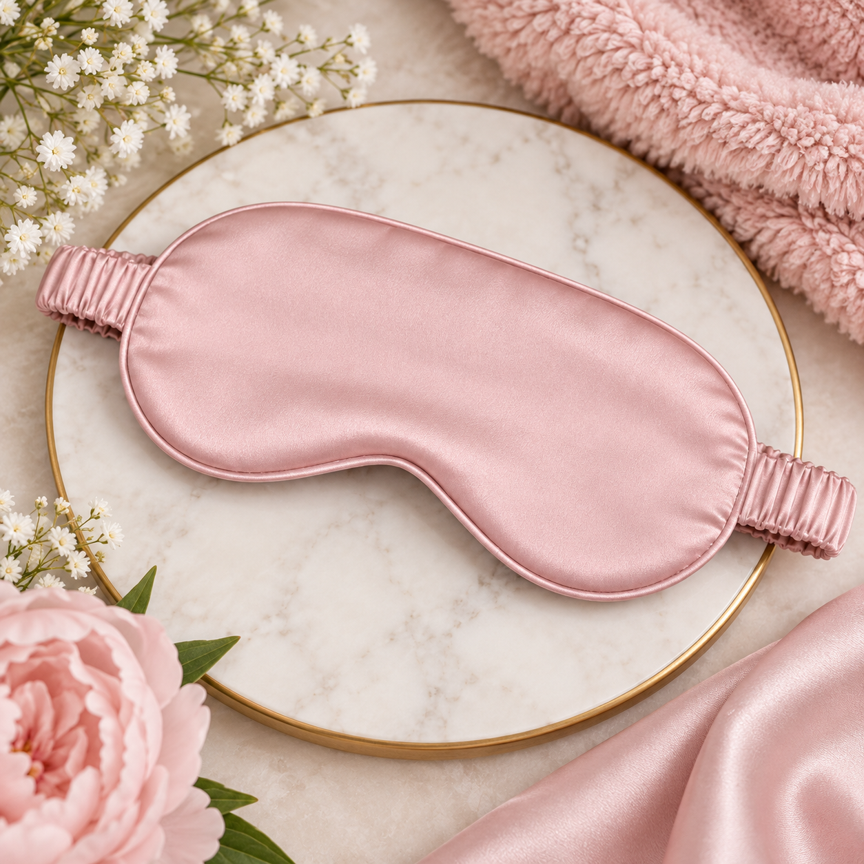 -Satin Eye Mask -Dusty Rose