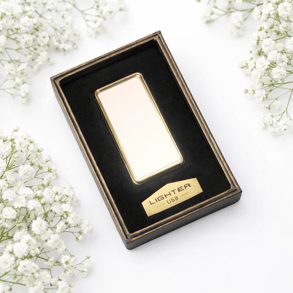 -USB Chargeable Electric Lighter-Gold