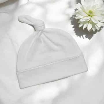 -Baby Knotted Hat - White
