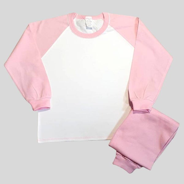 -Kids 100% Cotton Long Pyjamas- Baby Pink