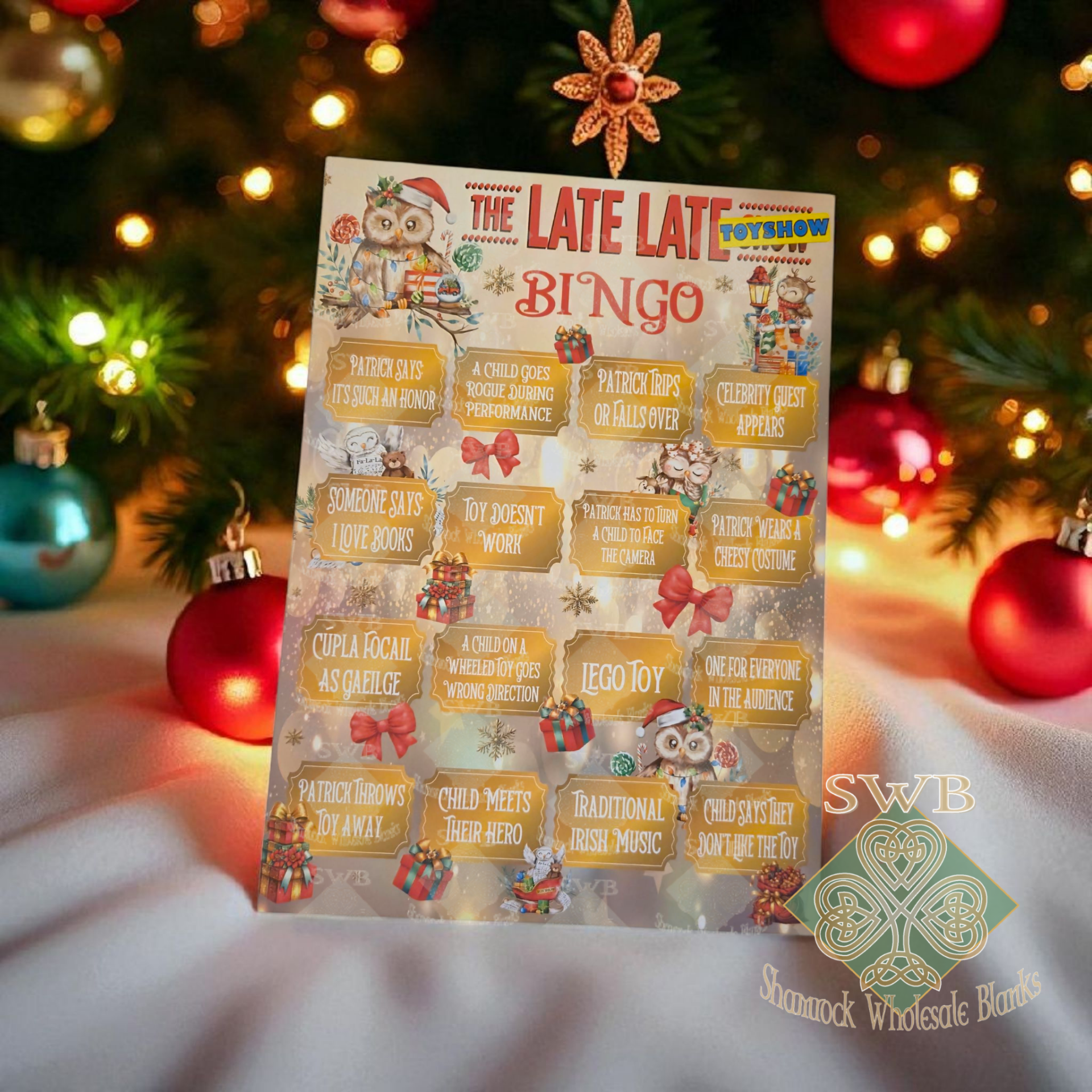 -Late Late Toy Show Bingo Card -A4