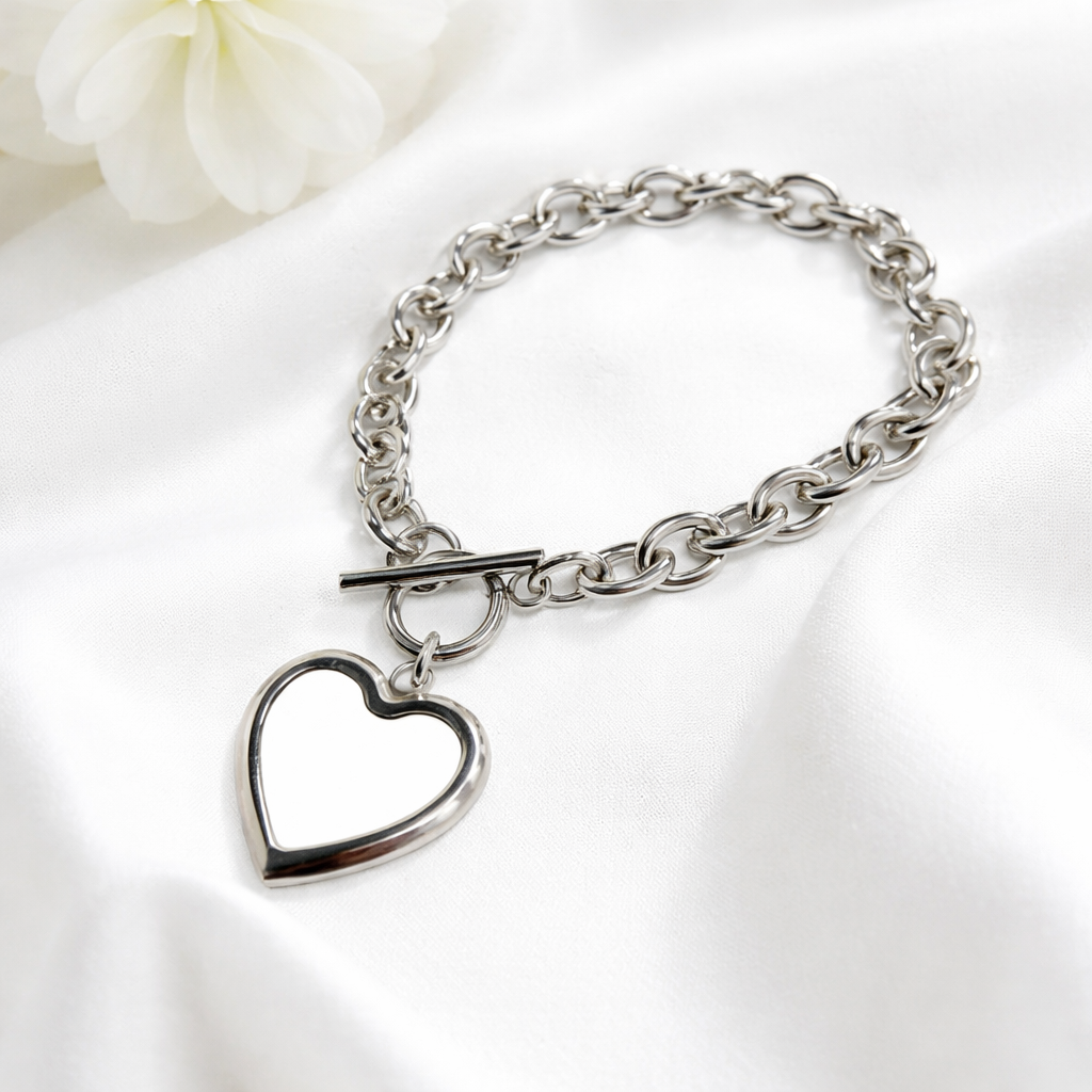 -Sublimation Heart Bracelet