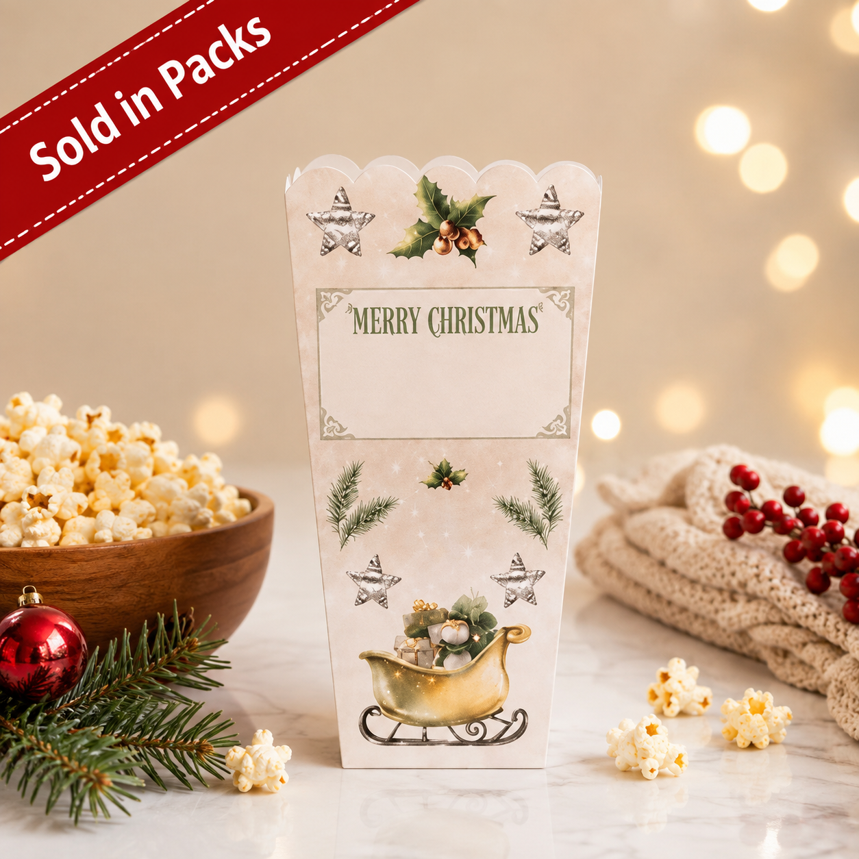 -Christmas Eve Popcorn Tub