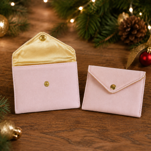 -SWB Velvet & Satin Gift Card Holder 10*7cm -PINK