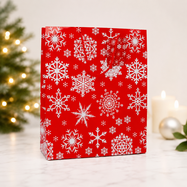 -Christmas Snowflake gift bag 32x26x10cm