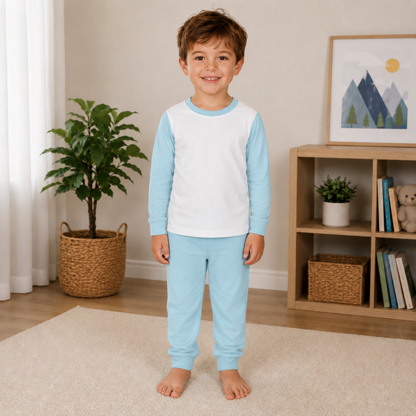 -Kids Sky Blue Pyjamas- LONG