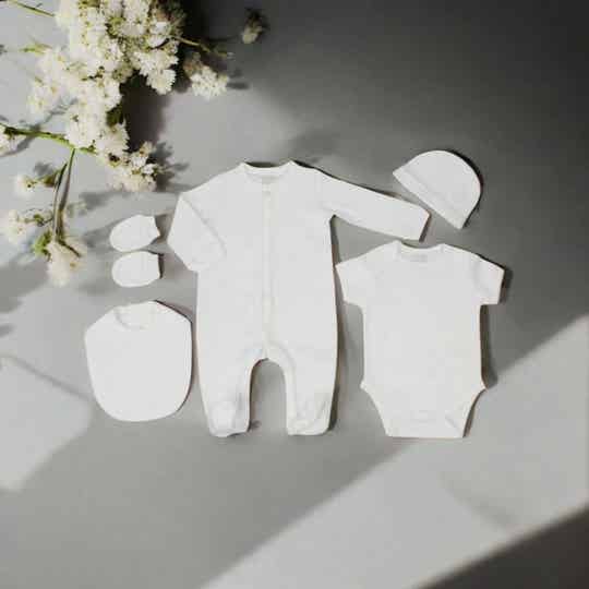 -White 5 Piece Baby Set