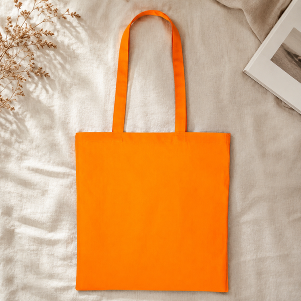 -Orange Cotton Tote Bag