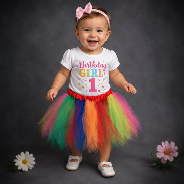 -Rainbow net tutu-Single layered-Child size