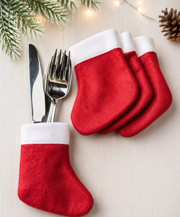 -Christmas Cutlery Holder - Stocking
