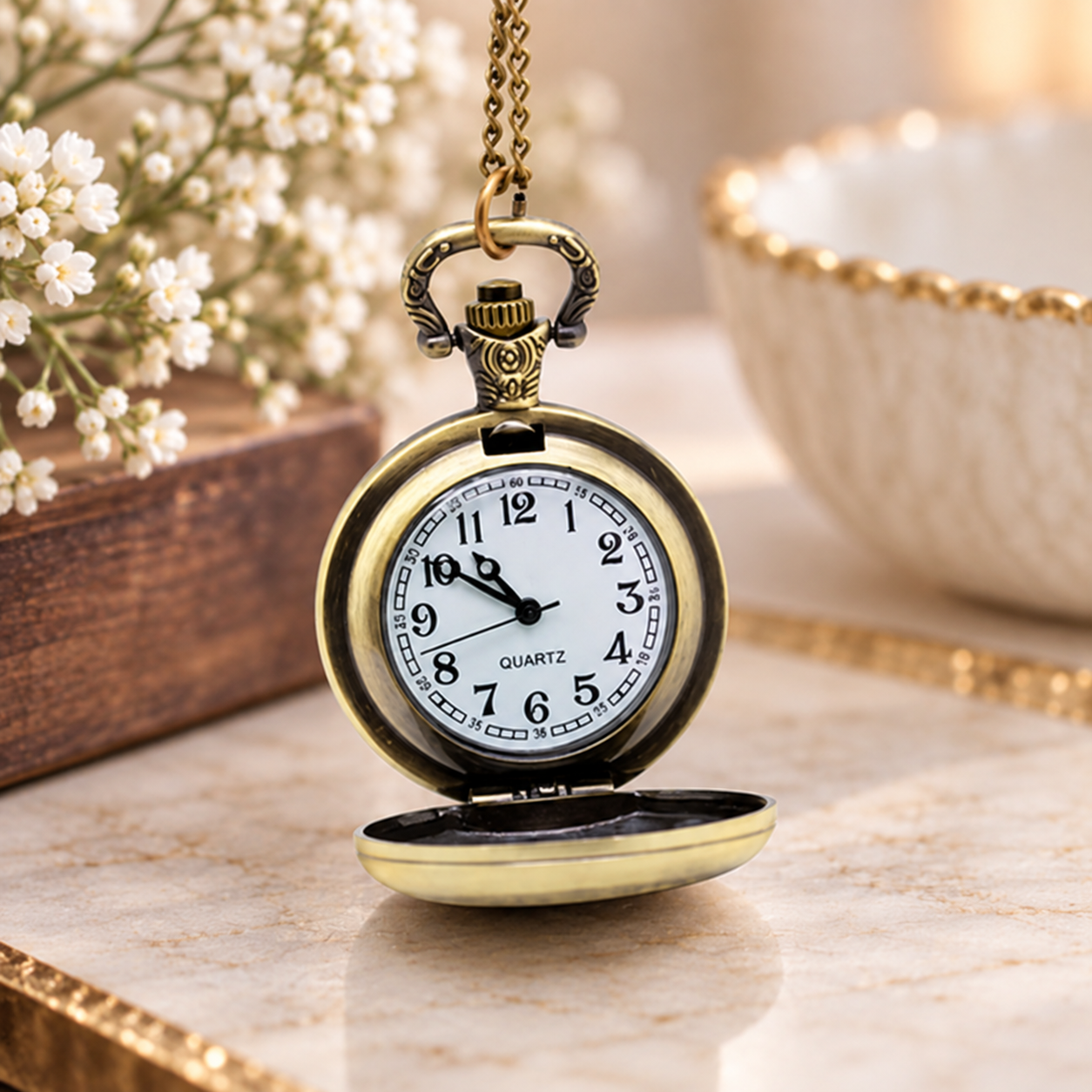 -Sublimation Pocket Watch -  Antique Gold