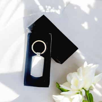 -Metal Rectangle Keyring