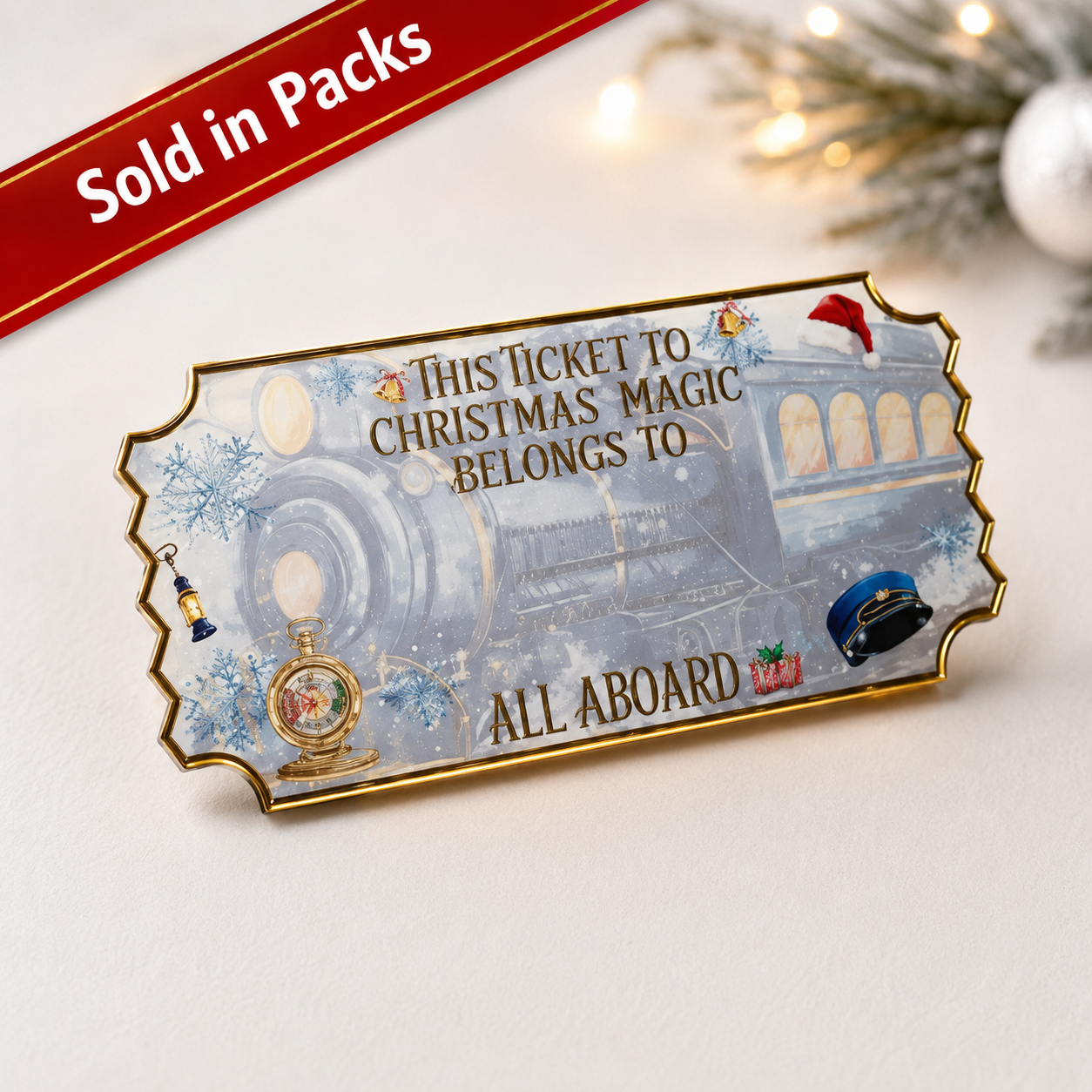 -Blue Christmas Express Magic Ticket -5 Pack