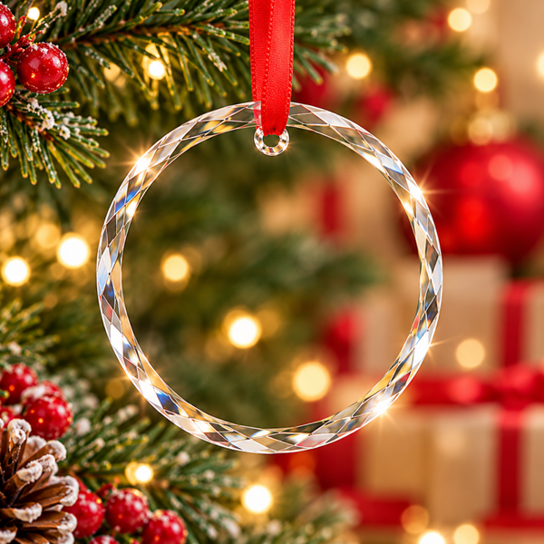 Round Glass Christmas Hanging Decoration – 60mm