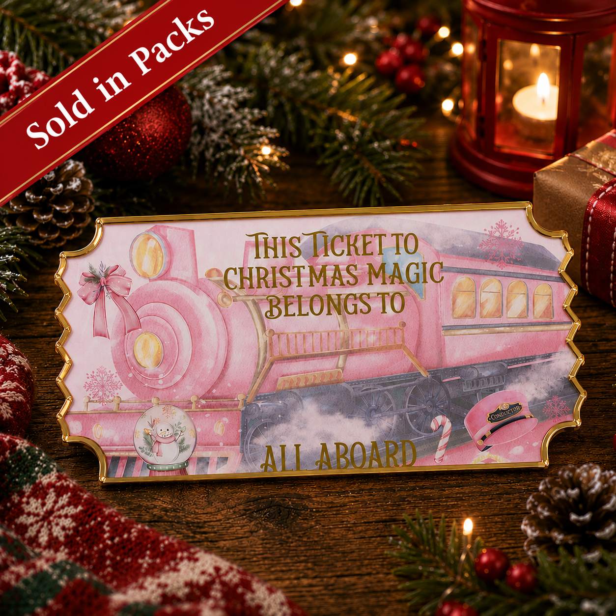 -Pink Christmas Express Magic Ticket -5 Pack (PRE-ORDER)