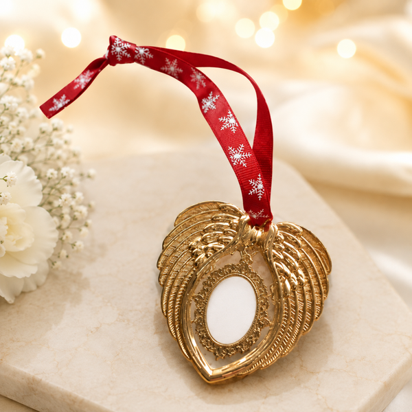 -Angel Wings Decoration - Gold- Oval