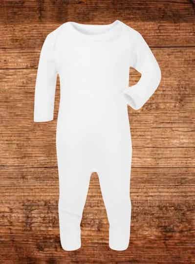 -Plain Chest Sleepsuit- White Cotton