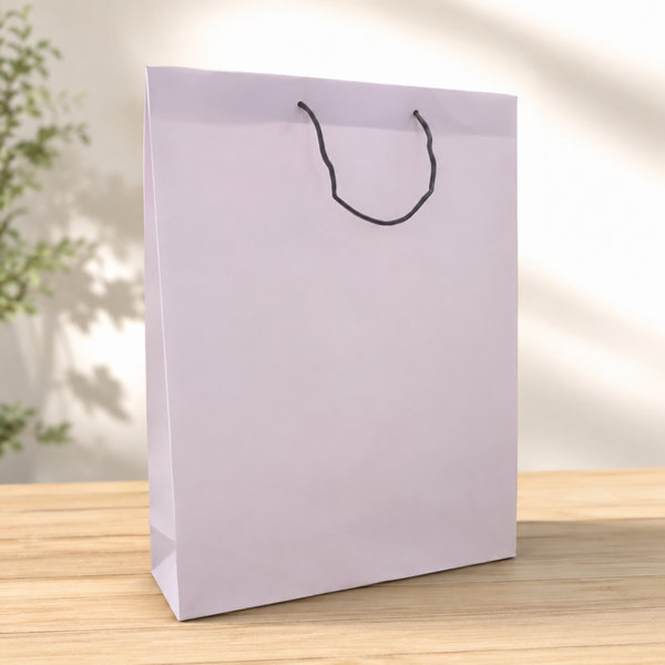-XL White Gift Bag with Black Handles 440x320x110mm