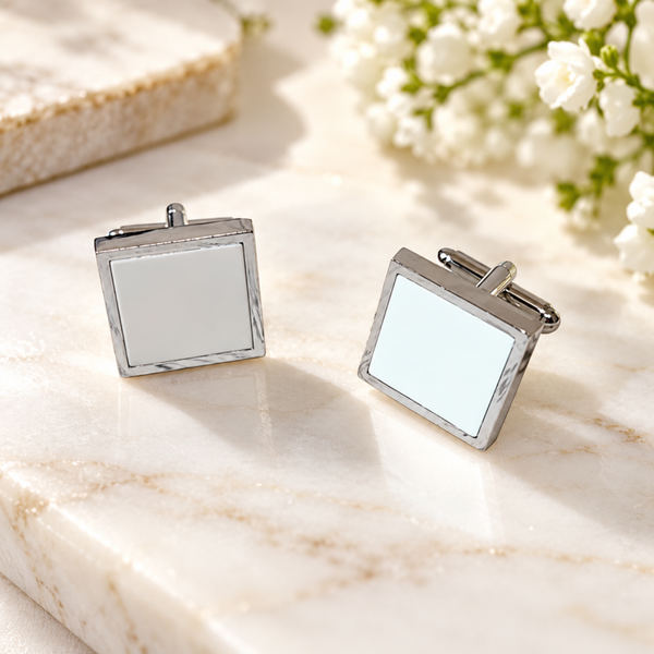 -Square Silver Cufflinks
