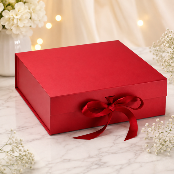 -Magnetic Close Gift Box - Red -30 x 30 x 9 cm