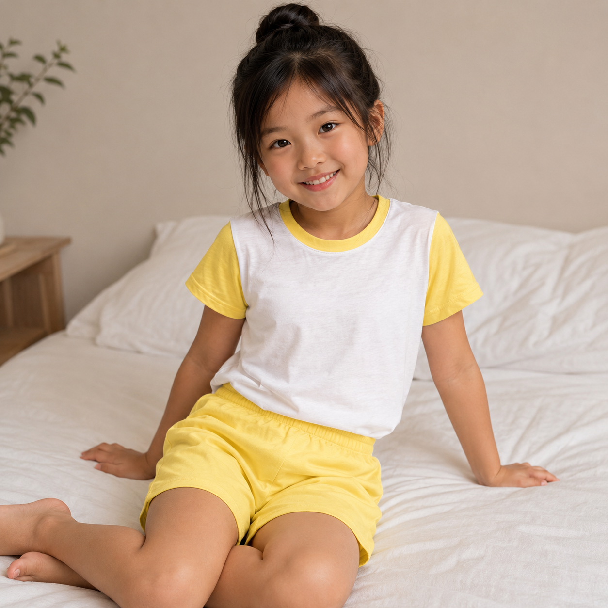 -Kids Yellow Sublimation SHORTS set