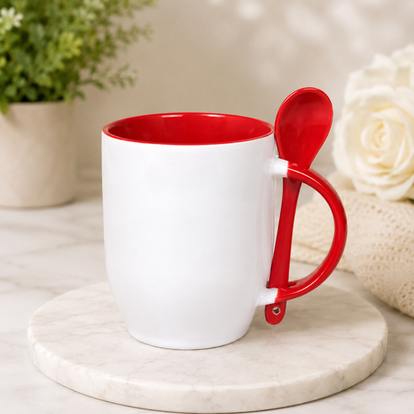 -Sublimation Mug with Spoon -Red